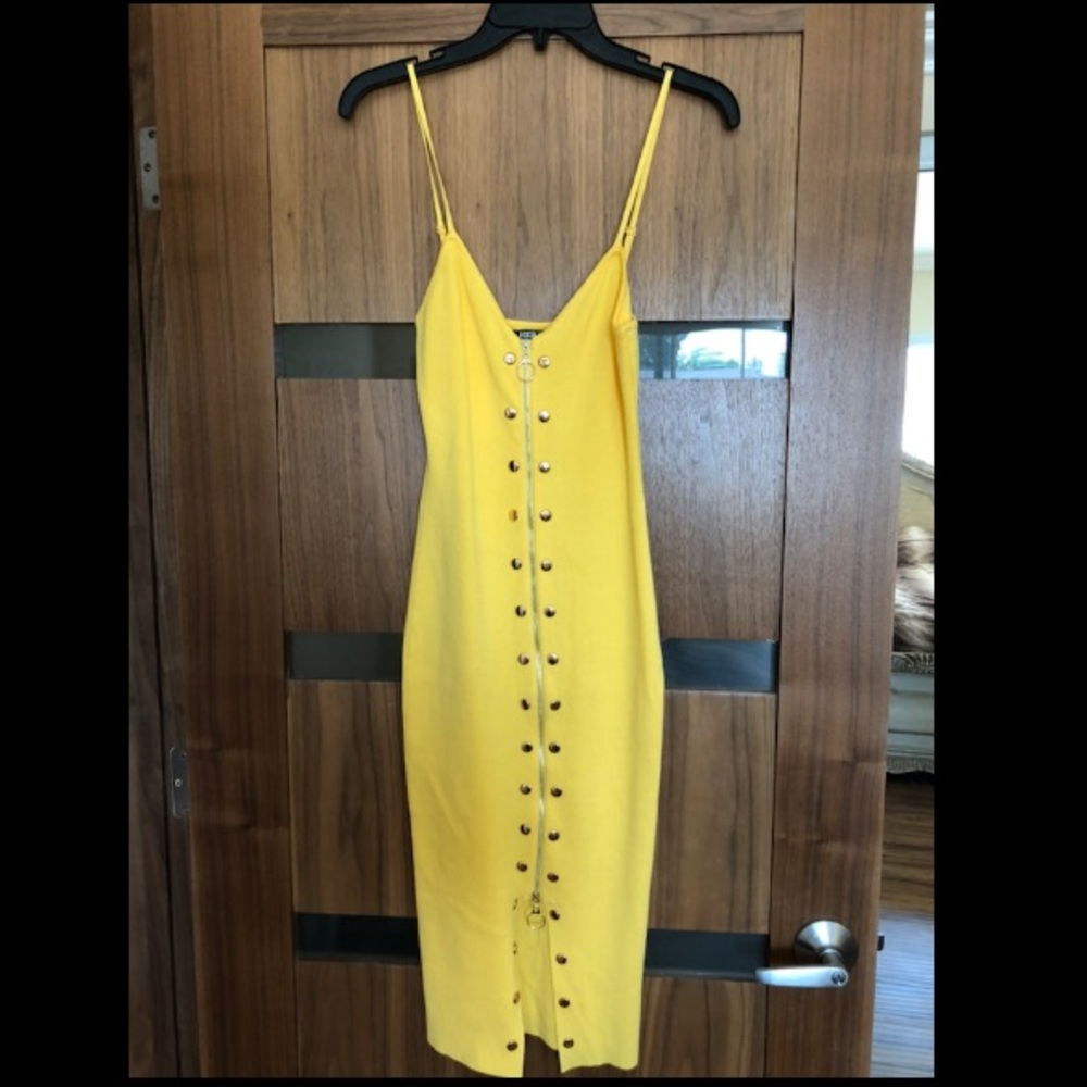 Yellow Summer Bodycon Midi Dress
